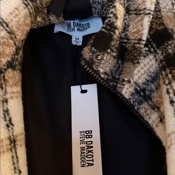 BB Dakota Steve Madden  Plaid Times Coat size M NWT - Picture 2 of 4